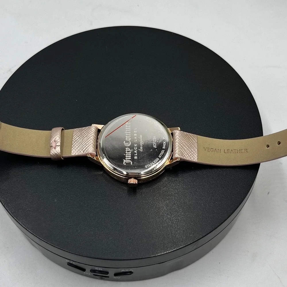 Juicy Couture Black Label Ladies Rose Gold Glitter Heart Watch New‎ Battery